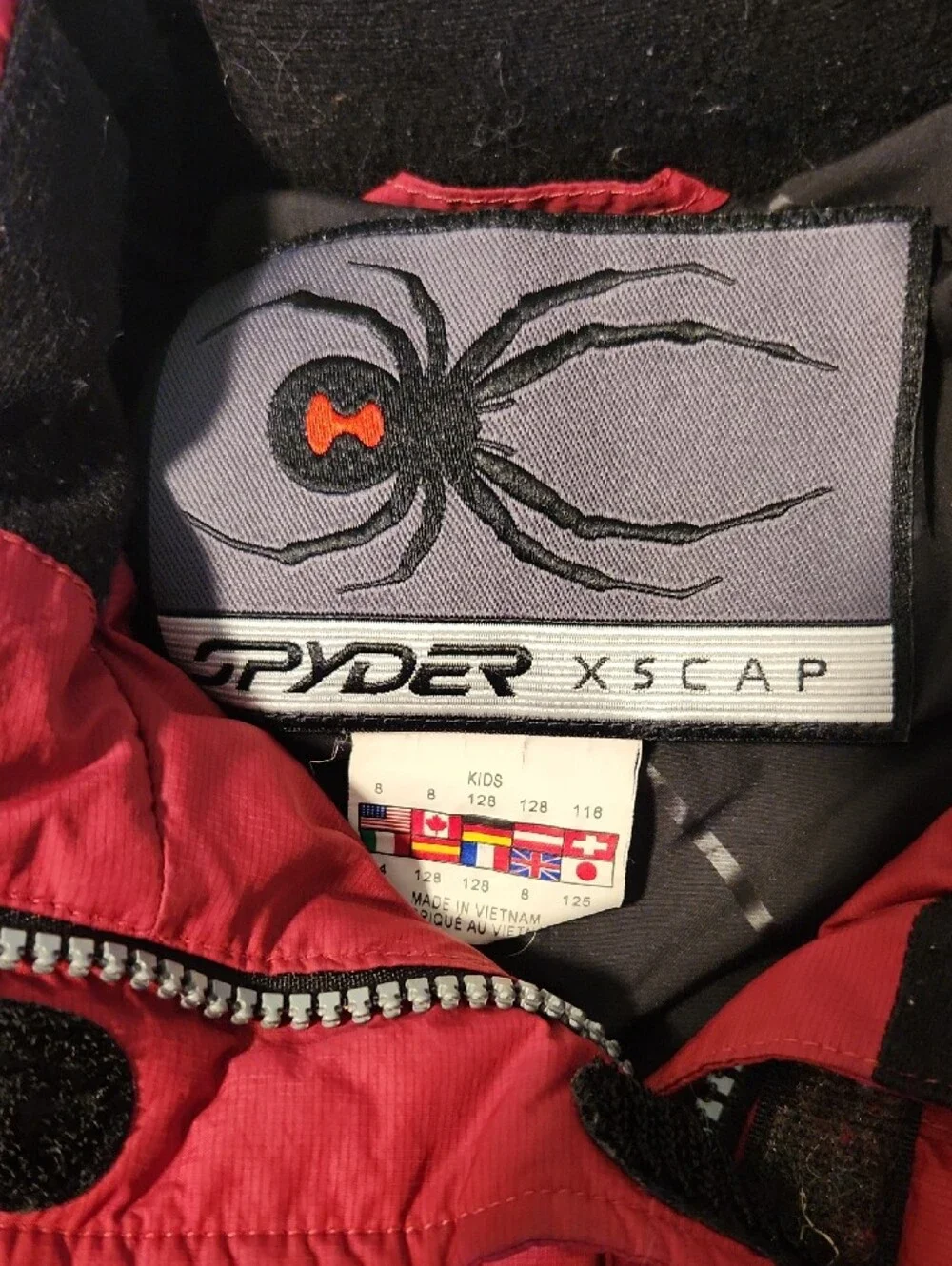 Vintage Spyder Kids Red Puffer Down Jacket Size 8